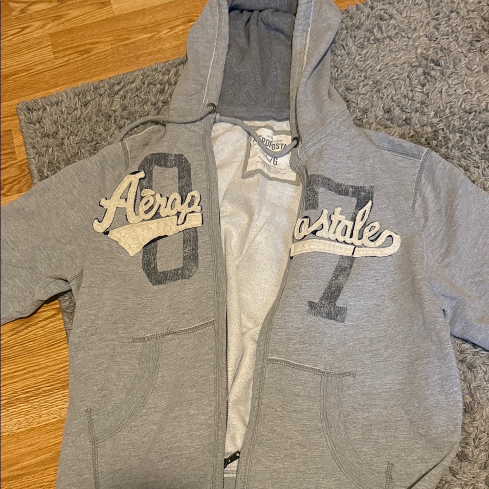 Aeropostale Heather Gray Logo Hoodie